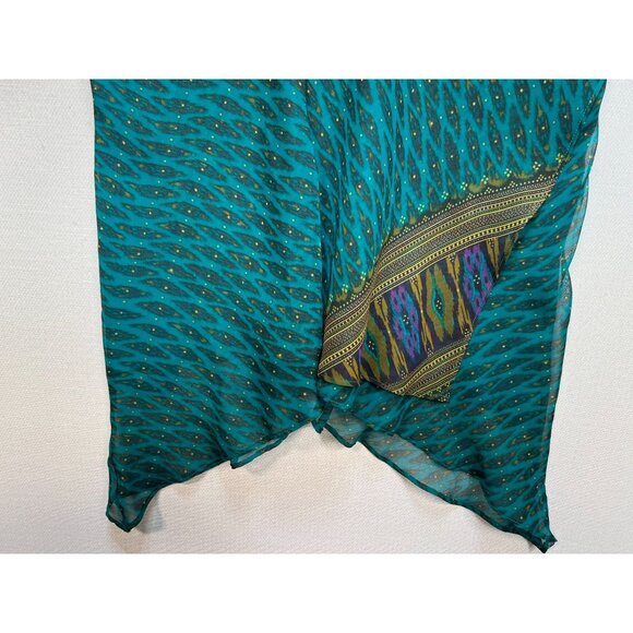 Lane Bryant Womens Dressy Mini DressSize 18/20 Turquoise Green Wrap Neck Stretch - Picture 4 of 11